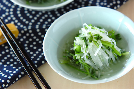 香菜と大根の塩麹お浸し