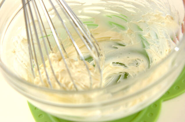 七夕のレアチーズケーキの作り方の手順2