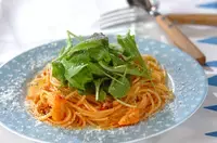 白身魚のトマトパスタ