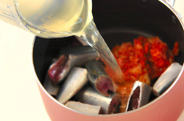 イワシのキムチ煮の作り方の手順3