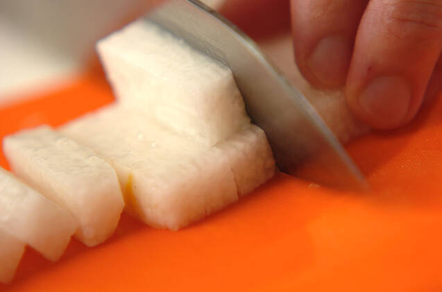 長芋と水菜のサッと煮の作り方の手順1