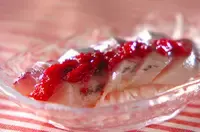 お刺身の梅肉ソースかけ