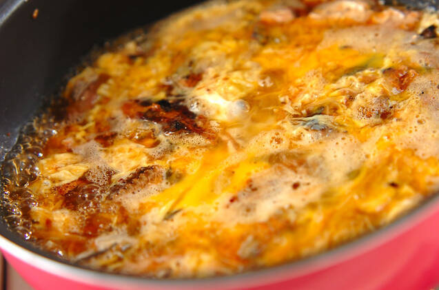 サンマ缶の卵とじ丼の作り方の手順6