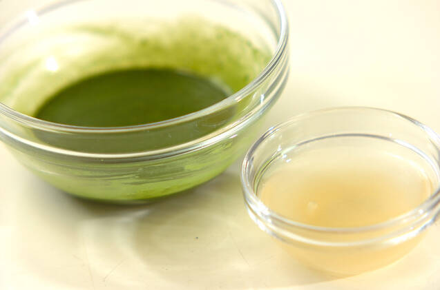 抹茶ミルクプリンの作り方の手順1