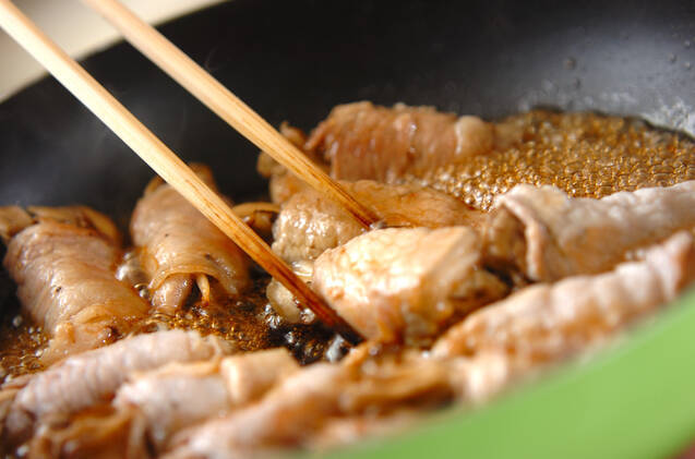 マイタケの豚肉巻きの作り方の手順7