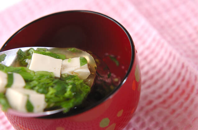 菜の花のお吸い物の作り方の手順5