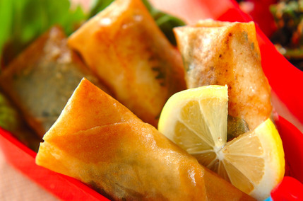 白身魚と大葉の揚げ物