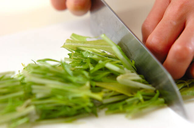 シャキシャキ水菜サラダの作り方の手順1