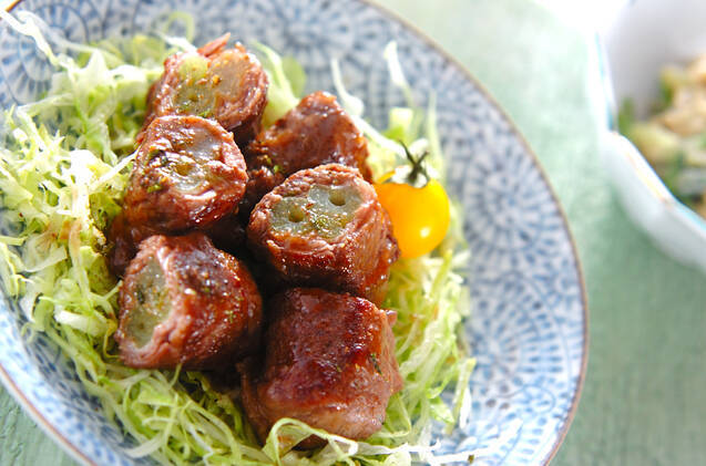 フキの牛肉ロール焼き