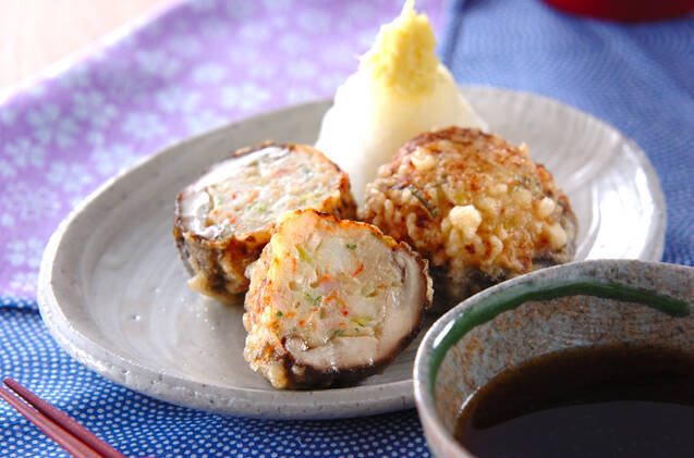 シイタケの陣笠揚げ