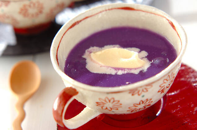 紫イモの汁粉