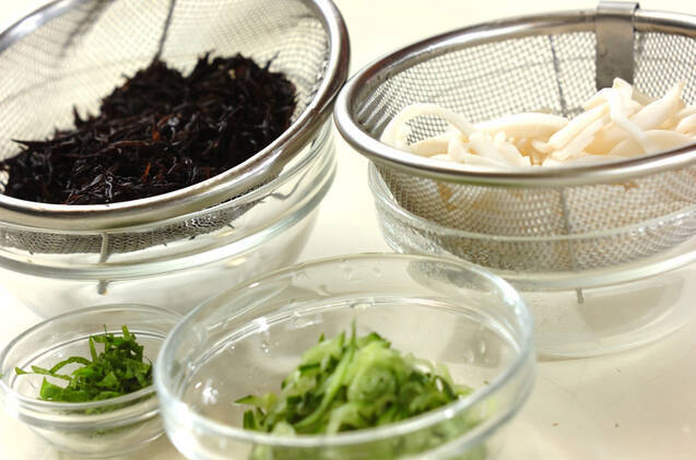 イカとヒジキの白和えの作り方の手順1