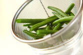 サヤインゲンの炒め物の下準備1