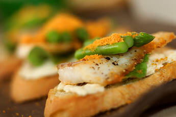 押し豆腐の和風カナッペ