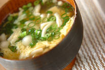 白シメジのかきたま汁