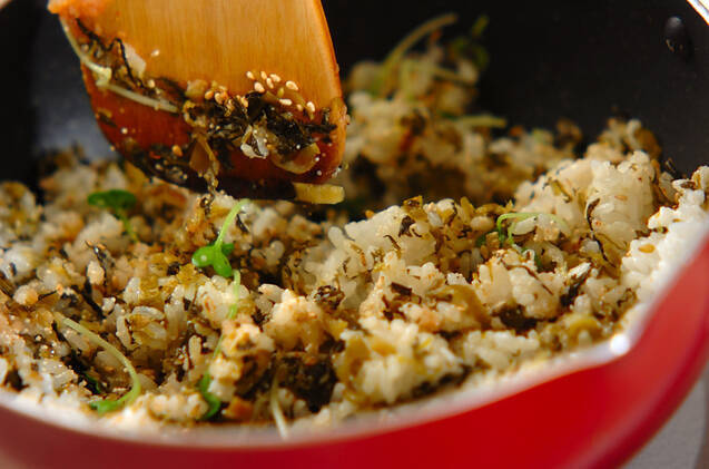 高菜明太子チャーハンの作り方の手順2