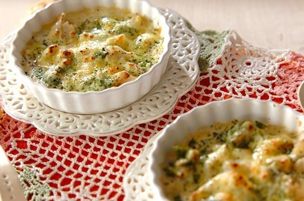 ウドと菜の花のグラタン