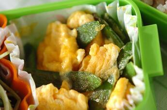 キヌサヤの卵炒め