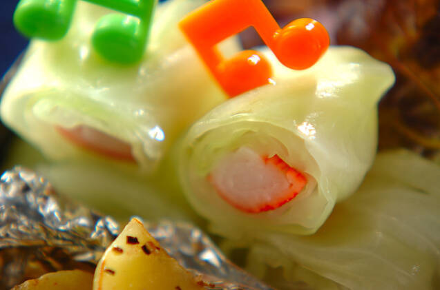 キャベツのカニカマ巻き