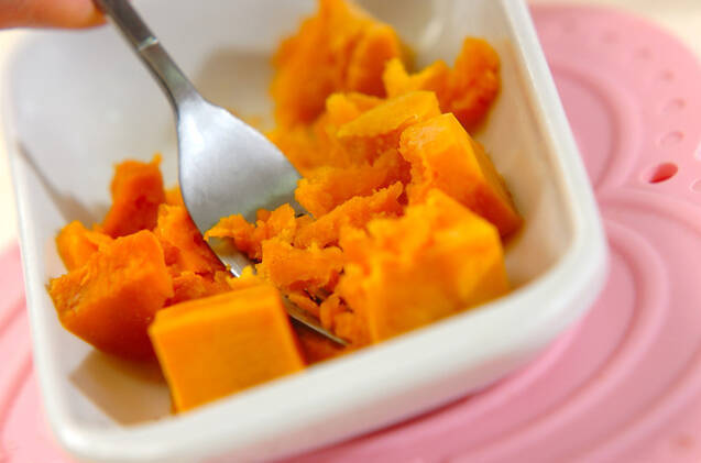 カボチャとベーコンのサラダの作り方の手順1