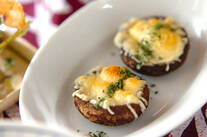 トースターで簡単！しいたけのアンチョビチーズ焼き