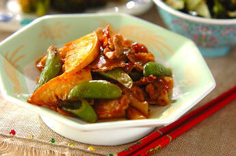 タケノコと豚の甘辛炒め