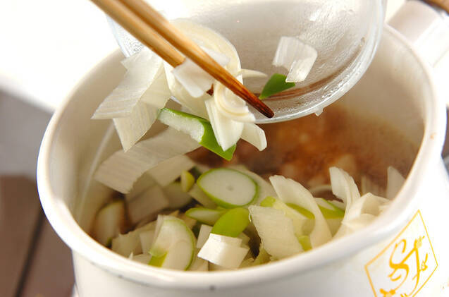 下仁田ネギ入り親子丼の作り方の手順3