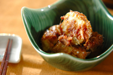 焼きナスのおかかしょうゆがらめ