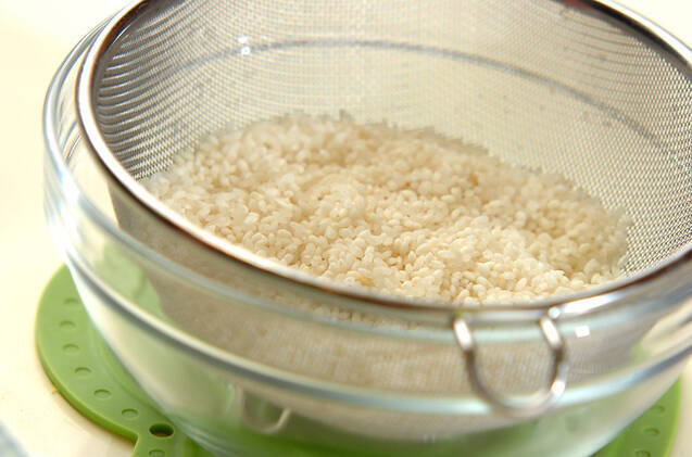 モチモチ！ ホタテ入り豆ごはんの作り方の手順1