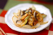 新玉ネギの塩昆布炒め