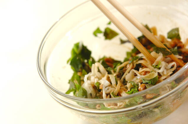 切干し大根の納豆和えの作り方の手順3