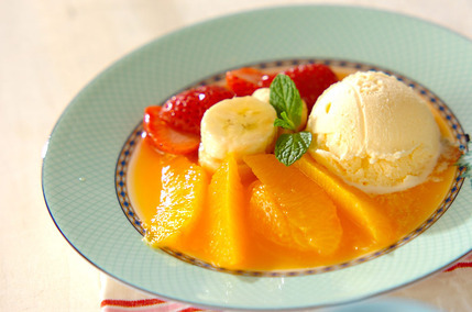 オレンジのホットデザート