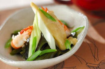 エビとワカメのカラシ酢みそ