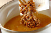 納豆とカボチャのみそ汁の作り方2