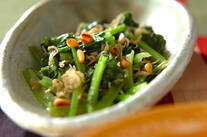 小松菜とジャコのカリカリ炒め