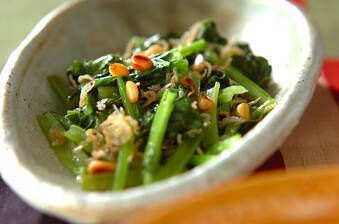 小松菜とジャコのカリカリ炒め