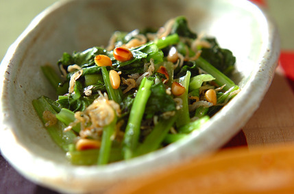 小松菜とジャコのカリカリ炒め