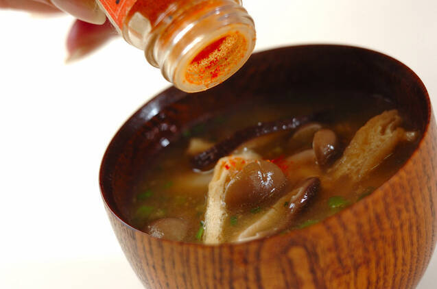 キノコの麦みそ汁の作り方の手順5
