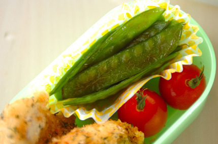 キヌサヤの塩炒め