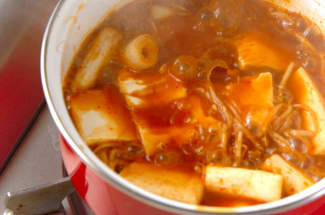 豆腐のチゲ風の作り方の手順6