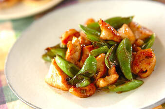 鶏肉と緑野菜の中華炒め
