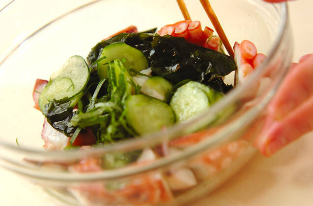 大葉入りタコの酢の物の作り方の手順6