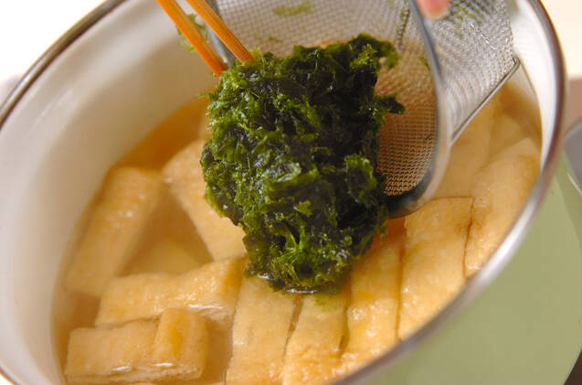 アオサのみそ汁の作り方の手順5