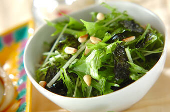 食欲そそるチョレギサラダ 水菜で簡単に作れる