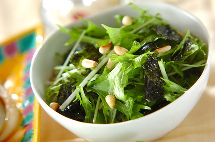 食欲そそるチョレギサラダ 水菜で簡単に作れる