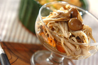 炒めキノコの甘酢和え