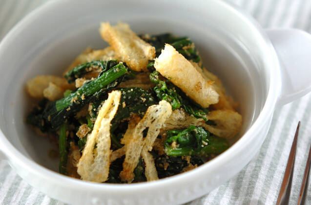 青菜と油揚げのゴマ和え