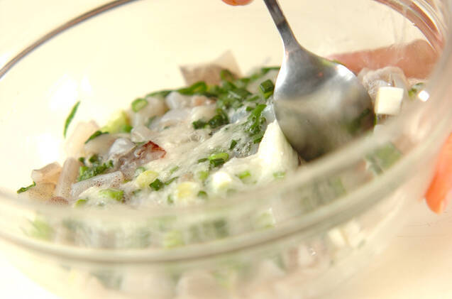 イカとワケギのお焼きの作り方の手順4