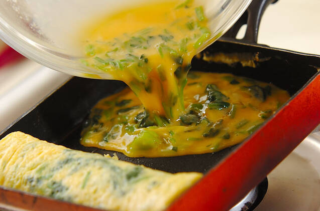 ホウレン草入りだし巻き卵の作り方の手順4