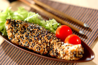 サーモンのゴマ焼き